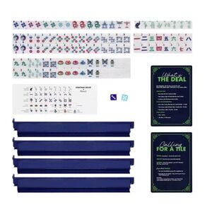 Jonathan Adler Michael's Blue Mahjong Set 160 Tiles 4 Racks Limited Edition NEW
